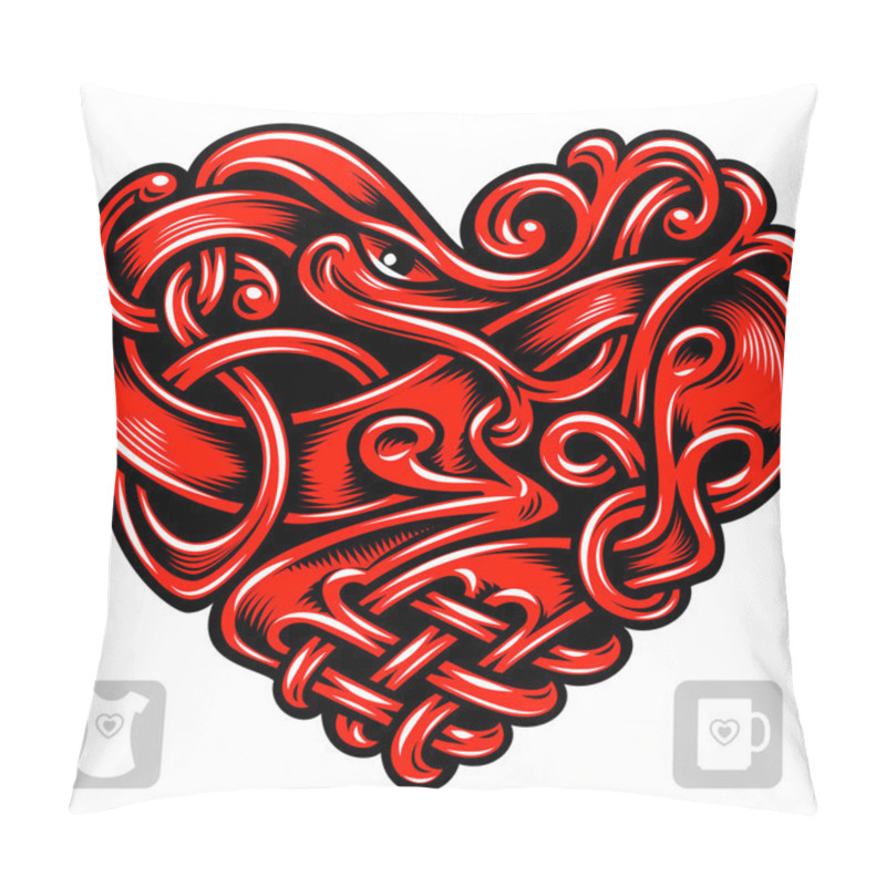 Personality  Vector Celtic Pattern In The Shape Of Heart Pillow Covers