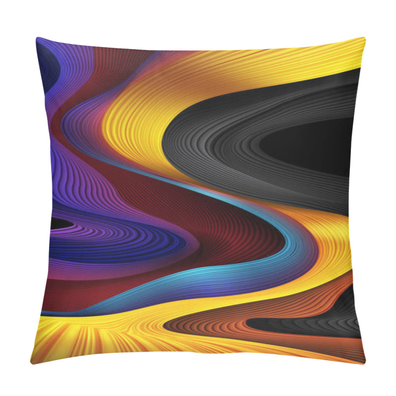 Personality  An Abstract Background Of 3D Wavy Stripes In Vector Art, Suitable For A Mobile Screen, Phone Desktop, Landing Page, UI/UX, And Wallpaper. Pillow Covers