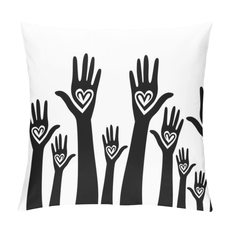 Personality  Hand Like Heart United Seamless Background. Pillow Covers