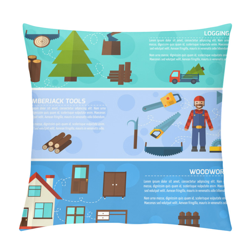 Personality  Woodworking Industry Banners Pillow Covers