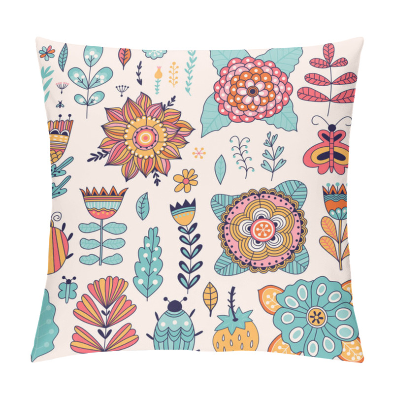 Personality  Set Of Vector Flowers Elements Design Pillow Covers