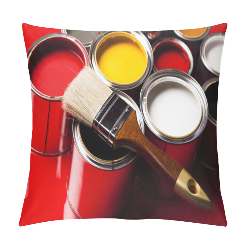 Personality  Paint Buckets, Paint And Brush Pillow Covers