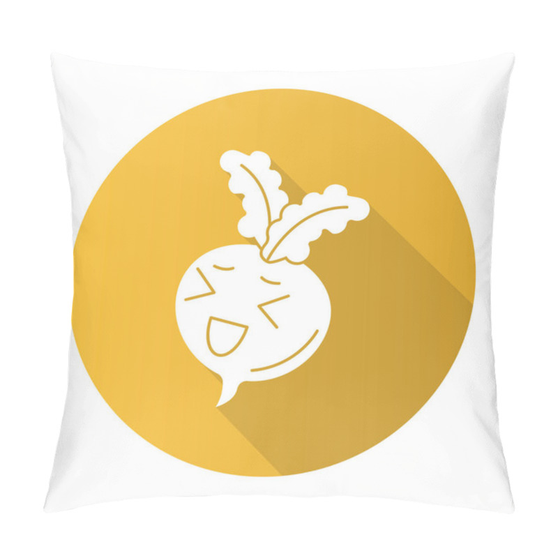 Personality  Beetroot Cute Kawaii Flat Design Long Shadow Glyph Character Pillow Covers