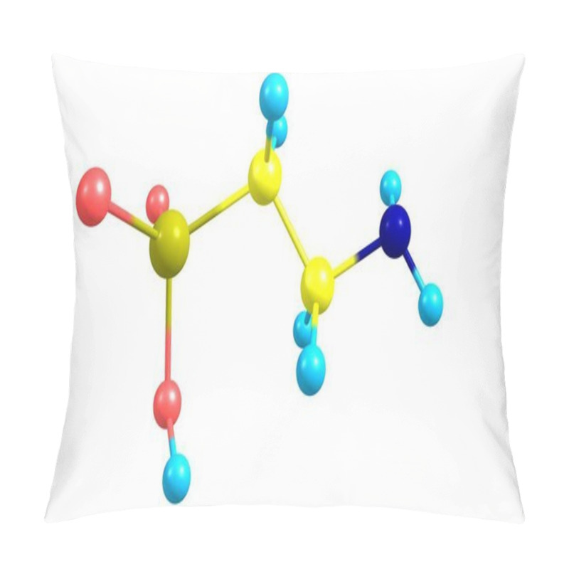 Personality  Taurine Or 2-aminoethanesulfonic Acid Is An Organic Compound That Is Widely Distributed In Animal Tissues. 3d Illustration Pillow Covers