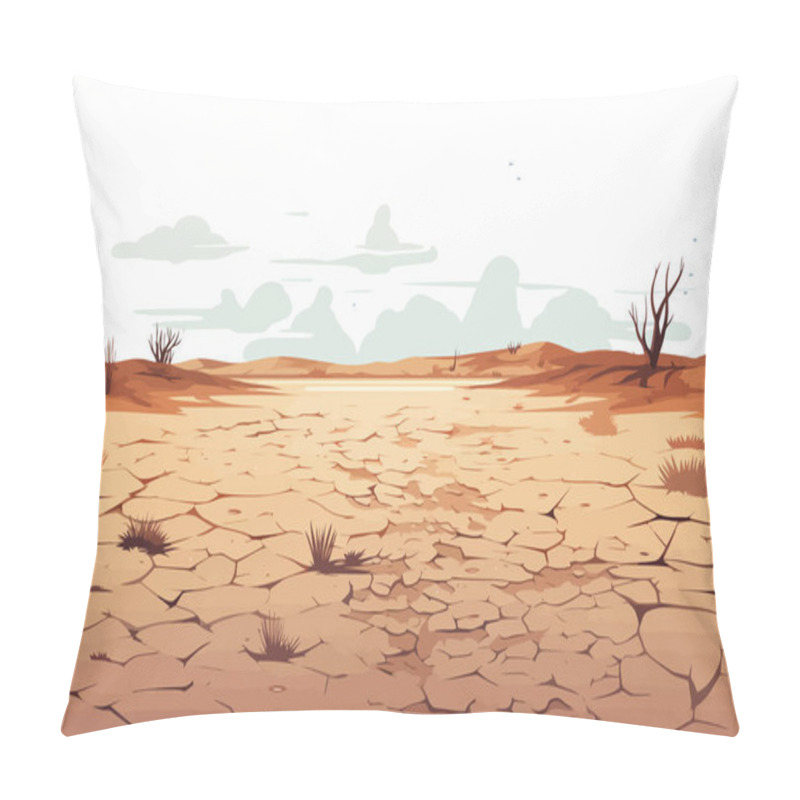 Personality  Drought Vector Flat Minimalistic Isolated Illustration Pillow Covers