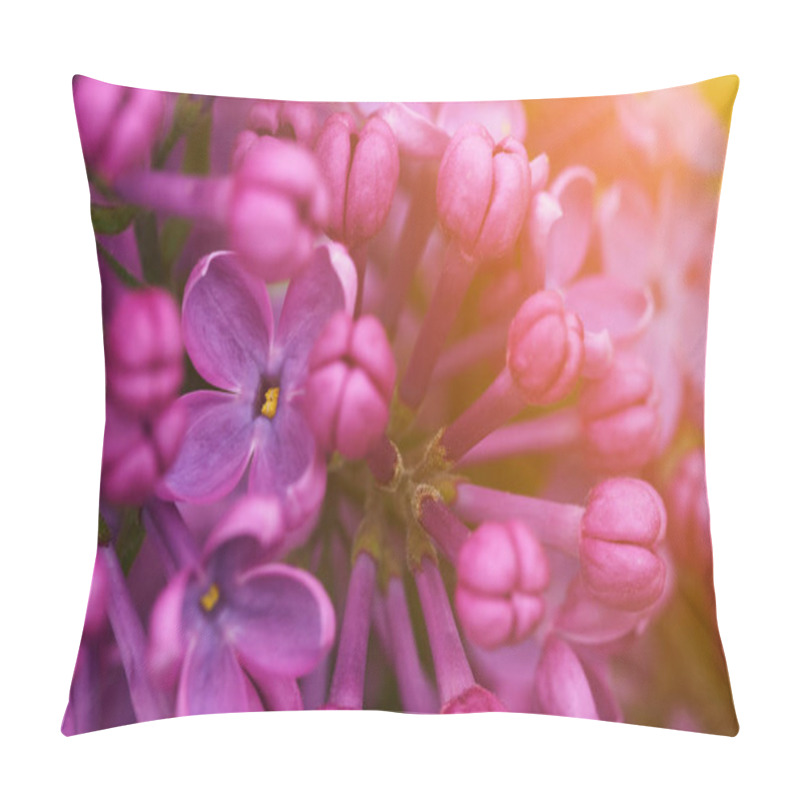 Personality  A Branch Of Lilac On A Bush. Lilac Flowers. Lilac In Summer. Lilac Bush Pillow Covers