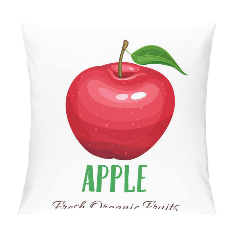 Personality  Vector Apple. Fruit Illustration For Farm Market Menu. Healthy Food Design Pillow Covers