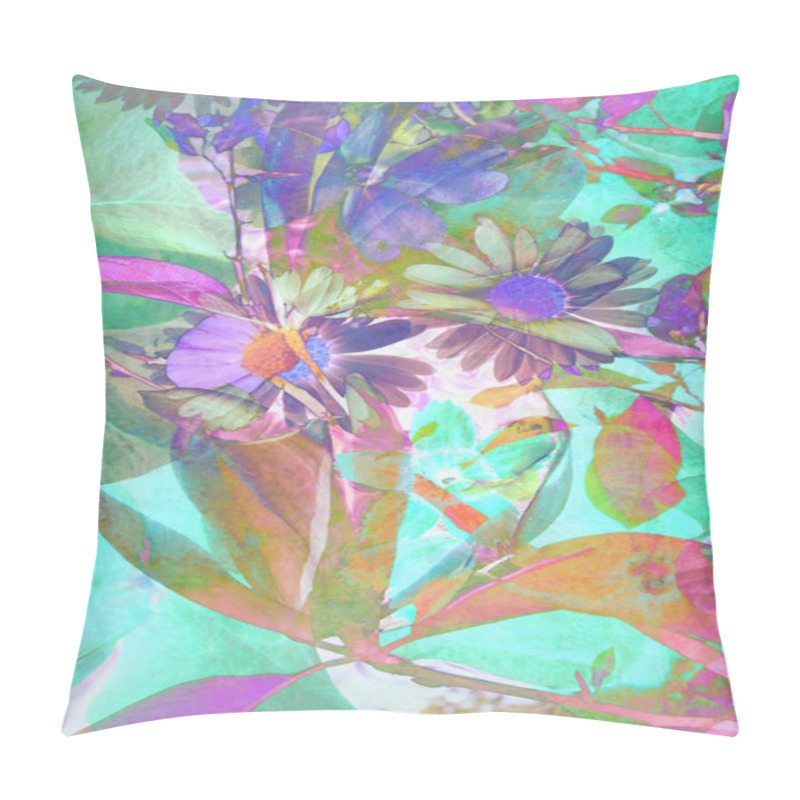 Personality  Beautiful Artistic Background With Daisies And Florals Pillow Covers