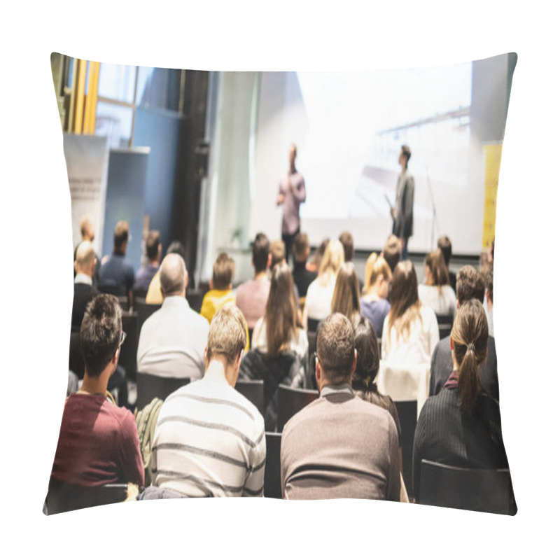 Personality  Business Speaker Giving A Talk At Business Conference Event. Pillow Covers