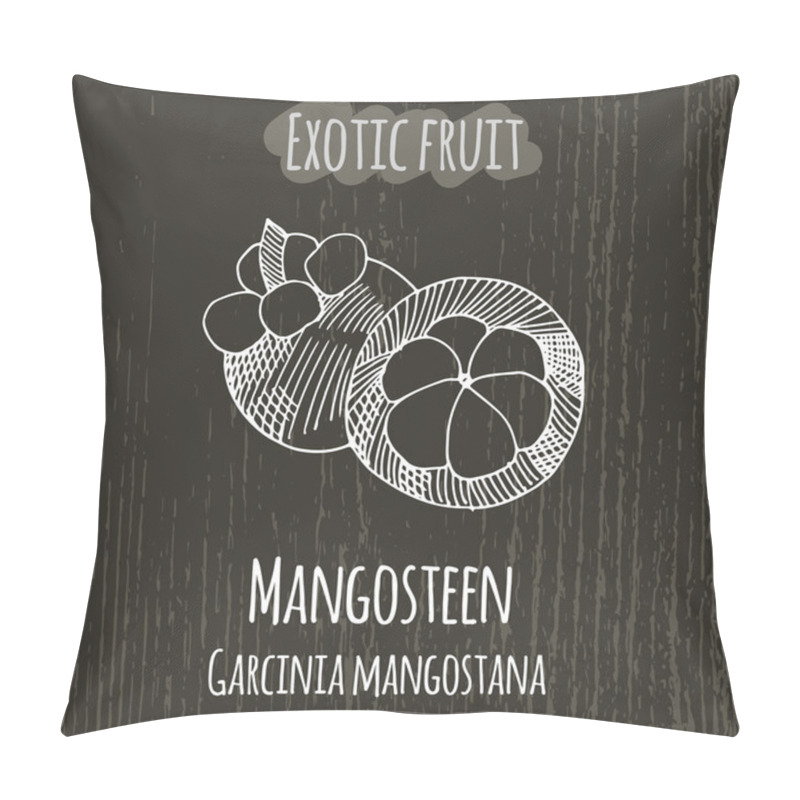 Personality  Hand Drawing Illustration Of Mangosteen. Garcinia Mangostana. Pillow Covers