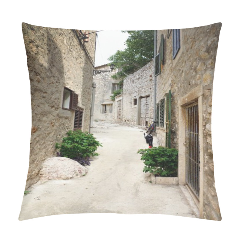 Personality  Narrow Old Street In Stone, Croatia Pillow Covers