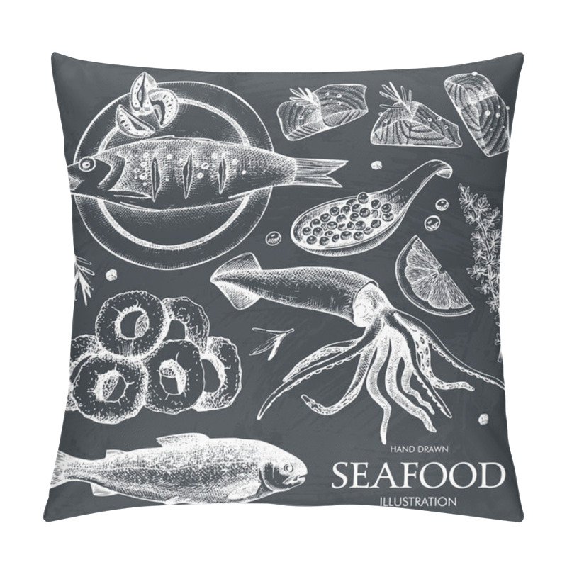 Personality  Seamless Seafood Background Pillow Covers