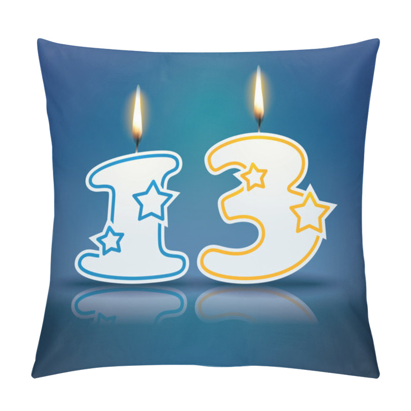 Personality  Birthday Candle Number 13 Pillow Covers