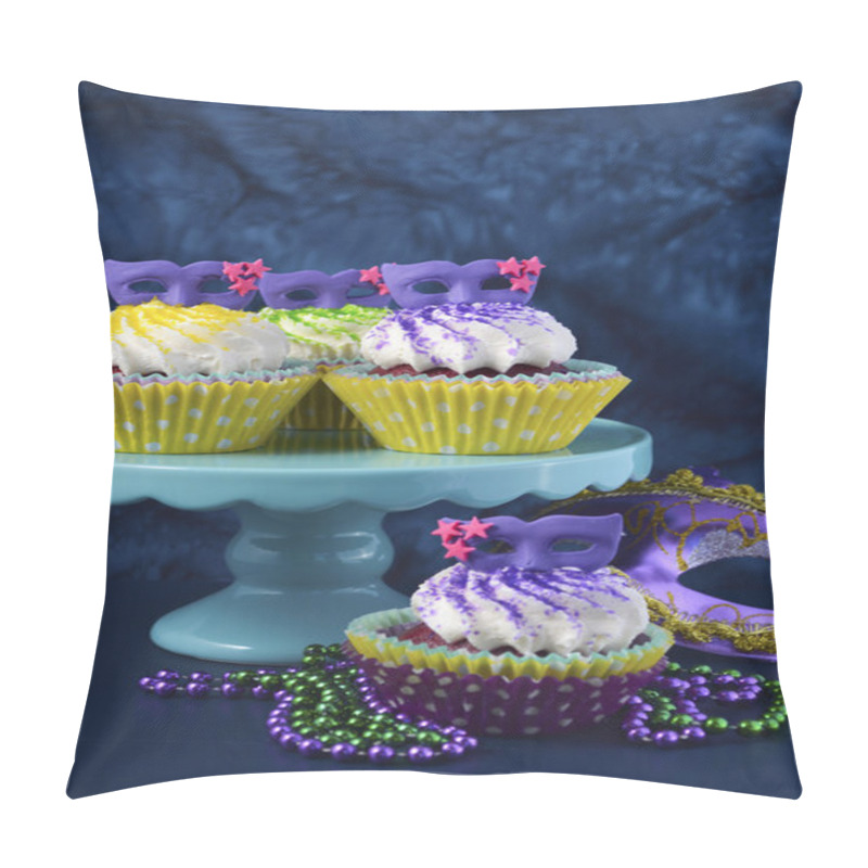 Personality  Mardi Gras Cupcakes Pillow Covers