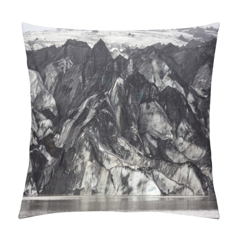 Personality  Glacier, Glacier Lagoon, Slheimajkull, Solheimajkull, Glacier Tongue Of Mrdalsjkull Including Volcanic Ash, Near Ring Road, Suurland, Southern Iceland, Iceland, Europe  Pillow Covers