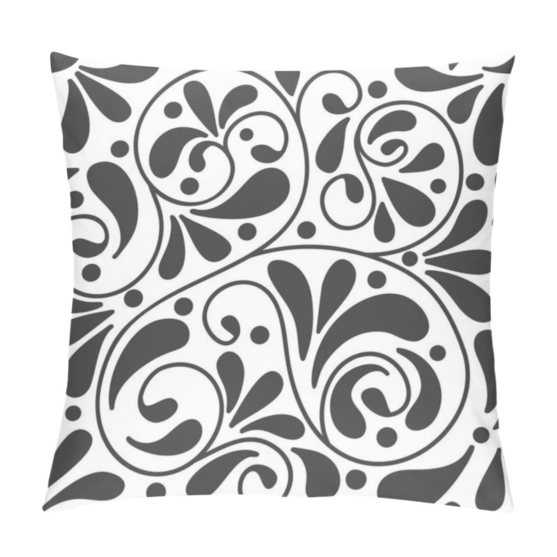 Personality  Black And White Abstract Seamless Pattern With Elements Of Drops, Dots And Lines.Great For Fabric And Textile, Flyer, Banner, Business Cards, Wallpaper, Packaging Or Any Desired Idea. Pillow Covers