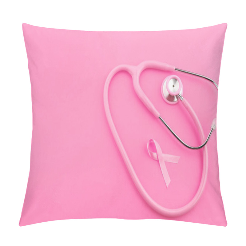 Personality  Stethoscope With Pink Ribbon  Pillow Covers