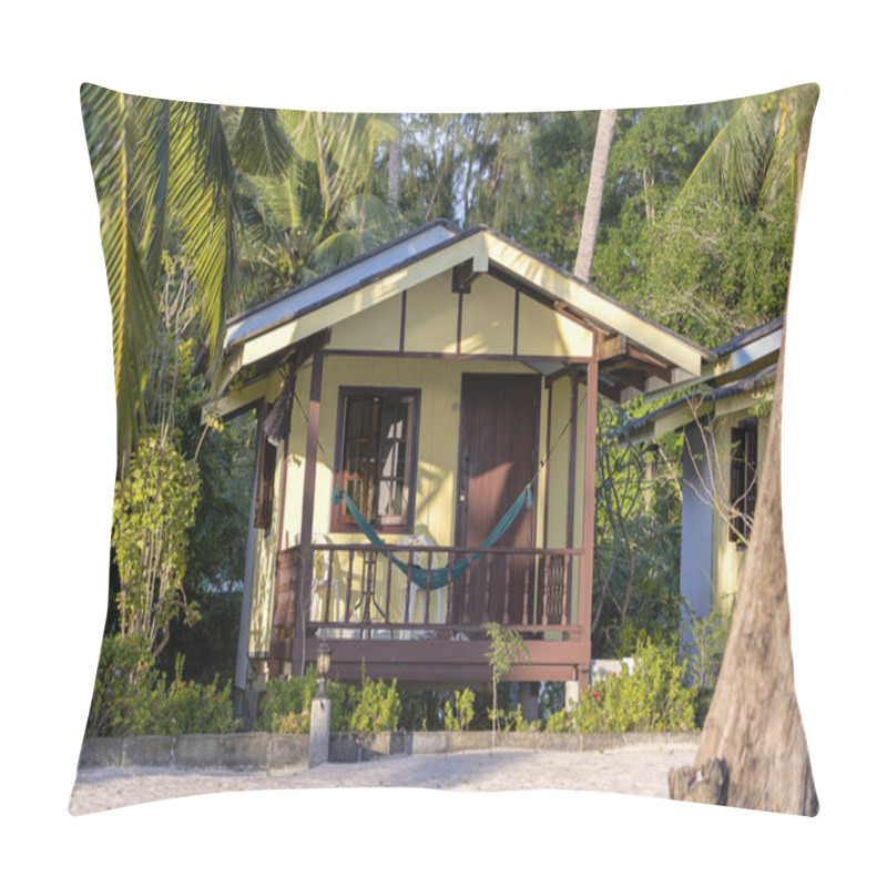 Personality  Tropical House On Sand Beach In Thailand Pillow Covers