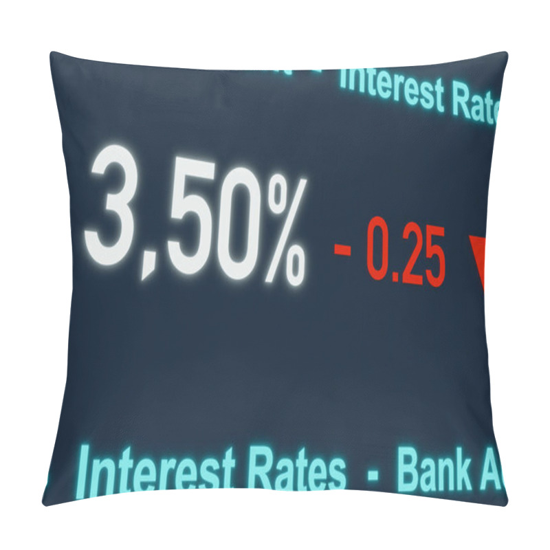 Personality  Falling Interest Rate, Interest Rate Cut By The Central Bank. Boost For The Economy. Lower Interest Rates For Loans And Savings Accounts. Pillow Covers