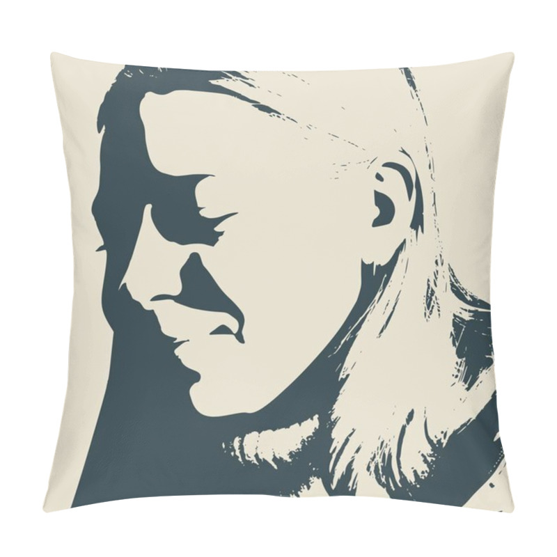 Personality  Silhouette Of A Female Head. Pillow Covers