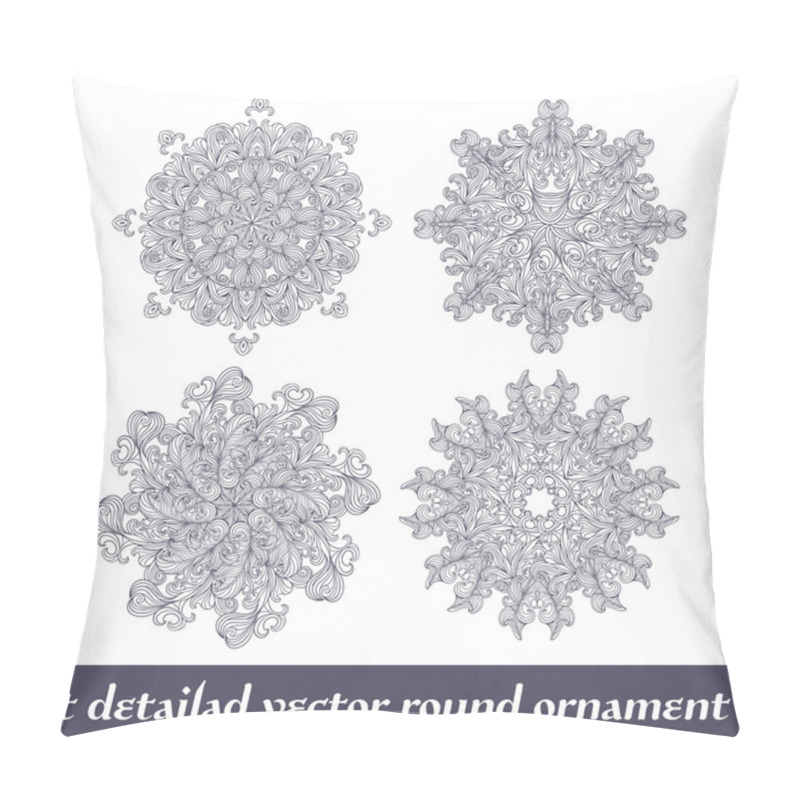 Personality  Set Of Ornamental Lace Round Patterns Pillow Covers