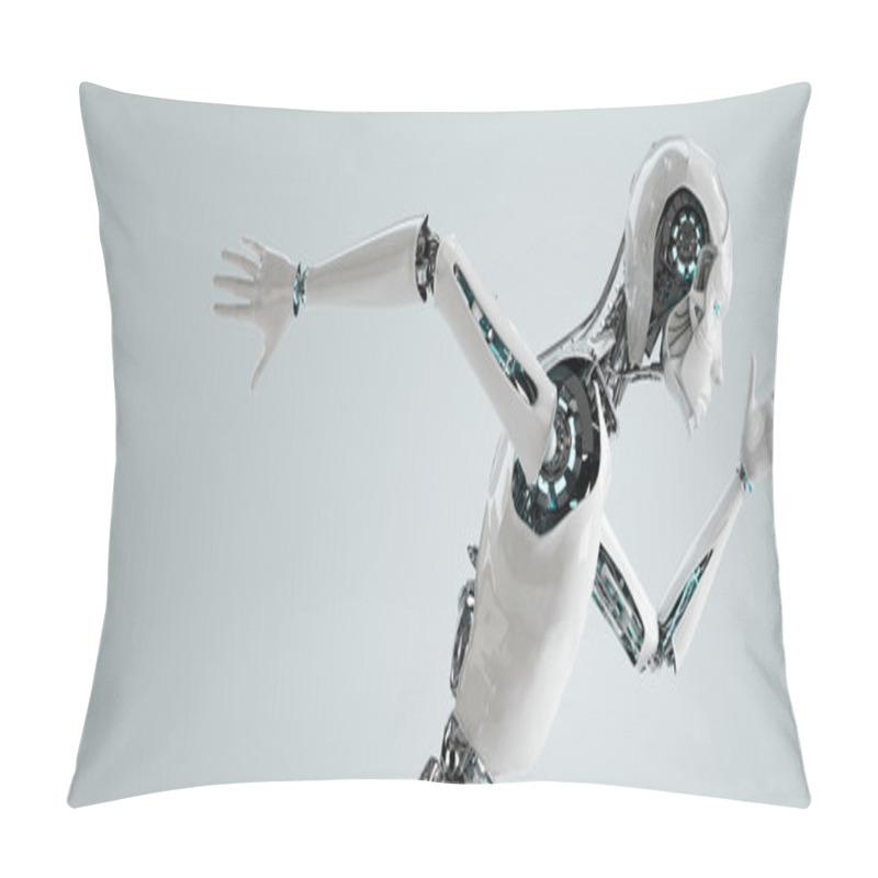 Personality  Robot Android Woman Running Speed Concept Pillow Covers