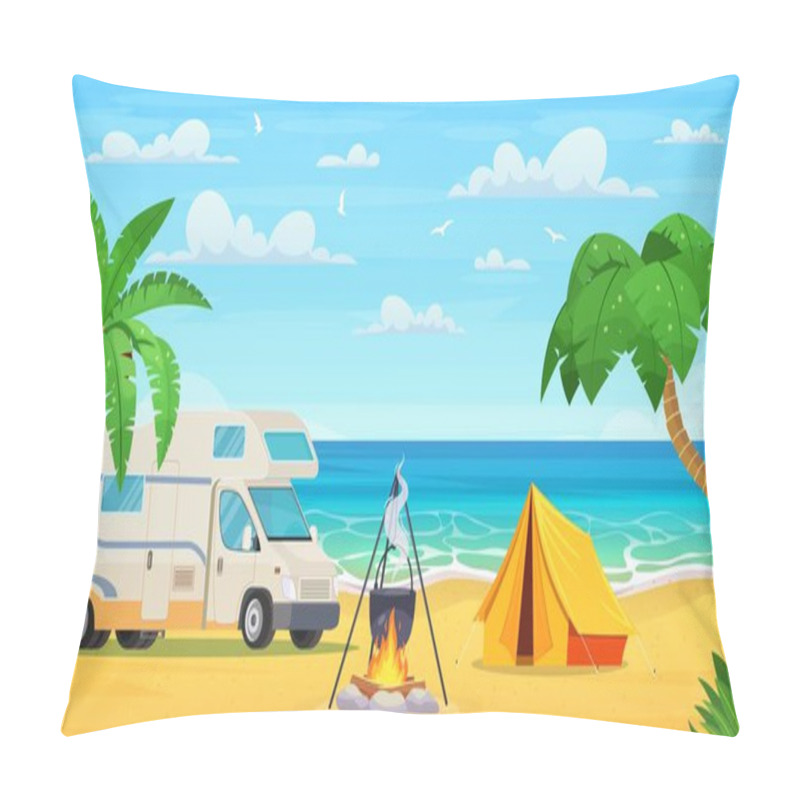 Personality  Seascape, Vacation Banner. Pillow Covers