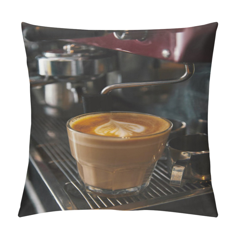 Personality  Professional Coffee Maker And Glass Cup With Cappuccino  Pillow Covers