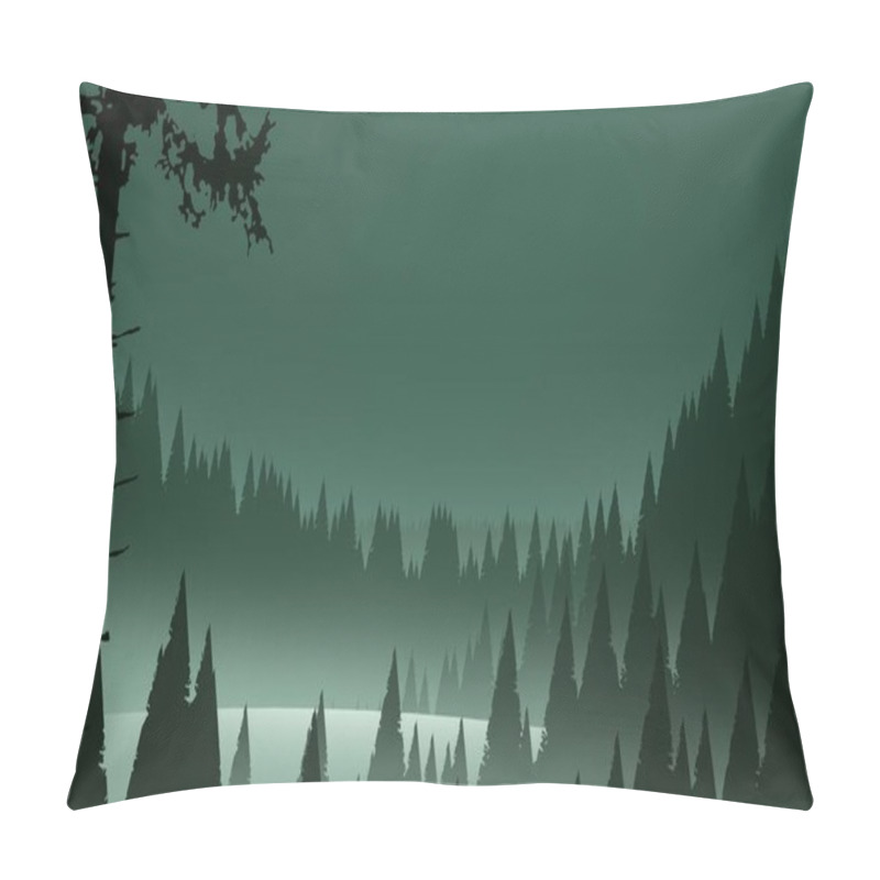 Personality  Abstract Foggy Mountains Landscape With Copy Space, Natural Background Pillow Covers