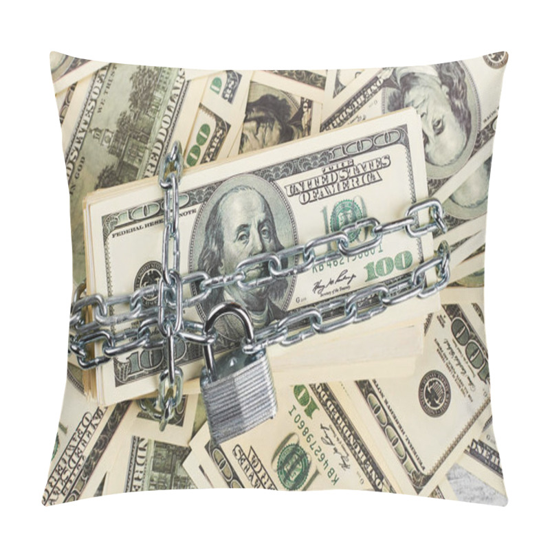 Personality  American Dollars Wrapped In Chain. Pillow Covers