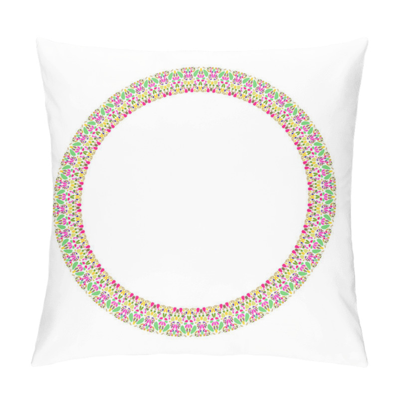 Personality  Geometrical Abstract Gravel Mosaic Round Border Pillow Covers