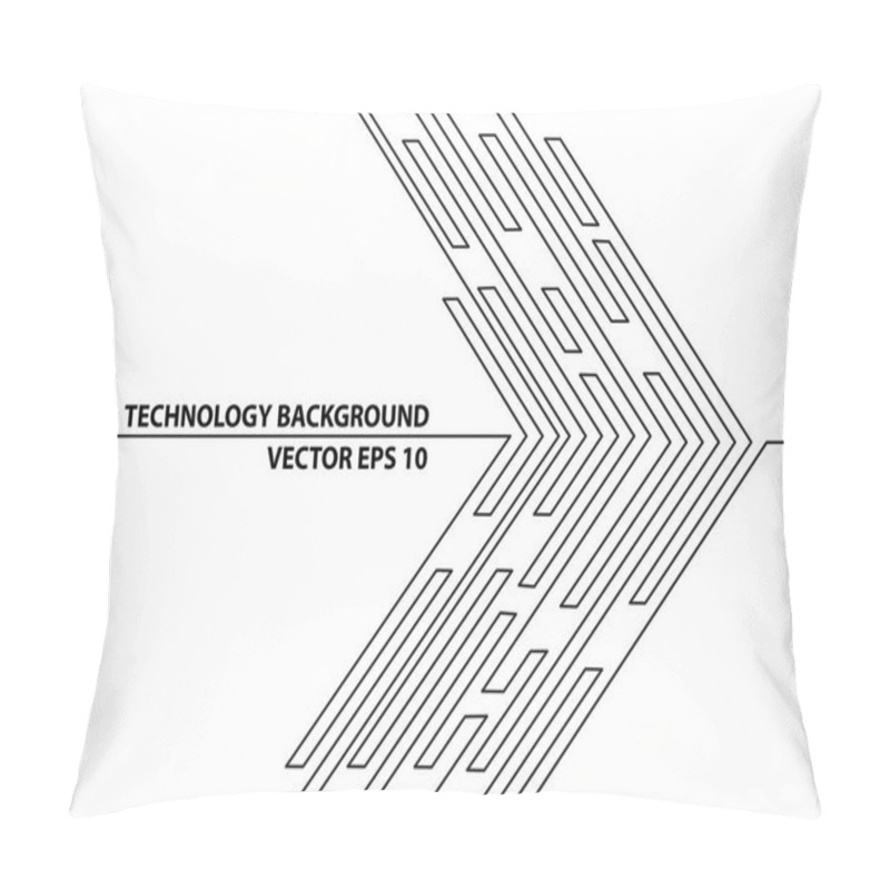 Personality  Abstract Black Line Arrow Circuit Futuristic Technology Network Internet Graphic Design Background Vector Illustration. Pillow Covers