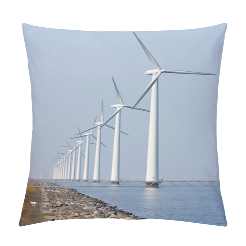 Personality  Offshore Wind Turbines In The Dutch Sea Pillow Covers