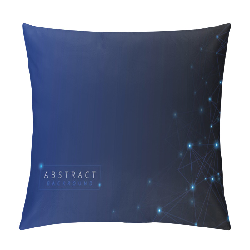 Personality  Abstract Technology With Polygonal Shapes On Dark Blue Background Pillow Covers