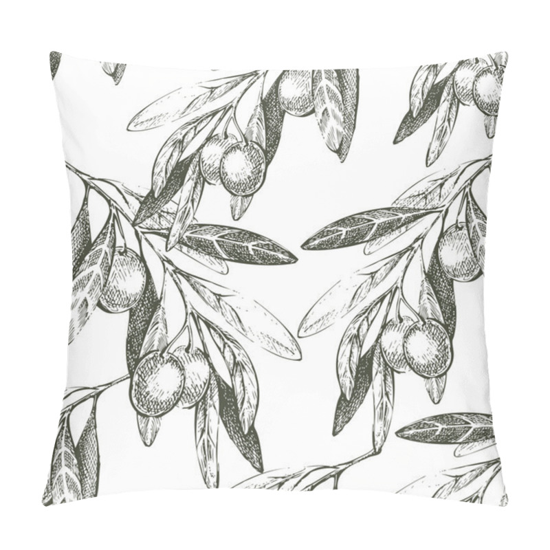 Personality  Seamless Pattern With Hand Drawn Olives Pillow Covers