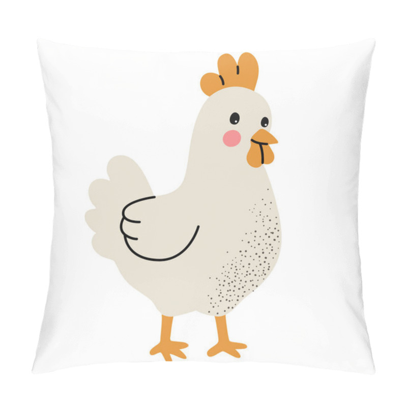 Personality  Cartoon Cute Chicken. Domestic Bird. Children Illustration Of Hen. Kids Style  Pillow Covers