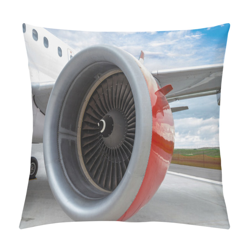 Personality  Red Engine Of A Commercial Plane Pillow Covers