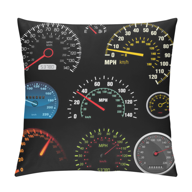 Personality  Set Of Car Speedometers Pillow Covers