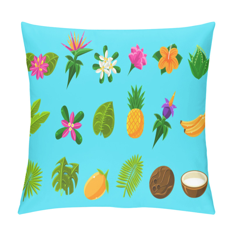 Personality  Tropical Plants And Fruits Set Pillow Covers