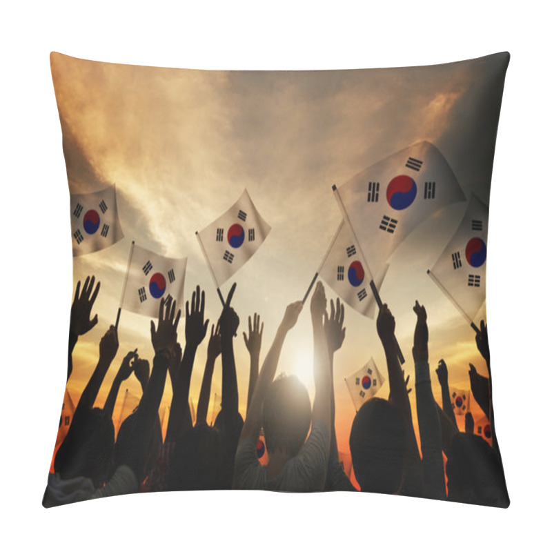 Personality  People Holding Flags Of South Korea Pillow Covers