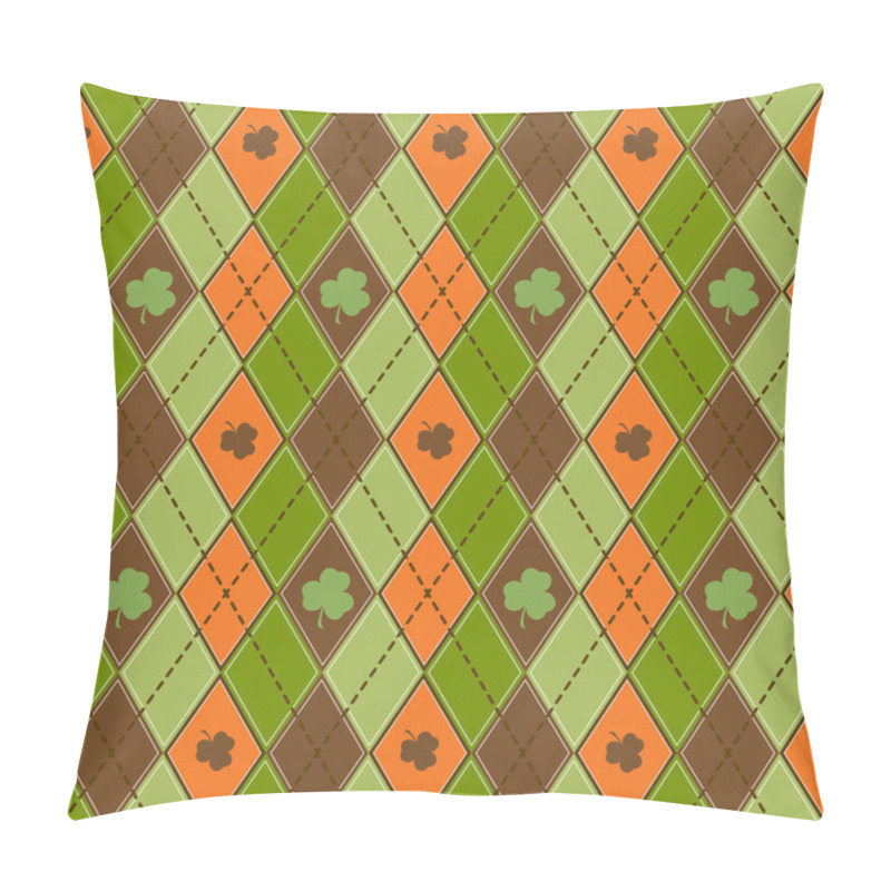 Personality  Seamless Pattern Vector Green Clover Background For St. Patricks Day Pillow Covers