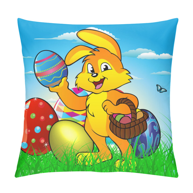 Personality  Easter Bunny Rabbit With Easter Basket Pillow Covers