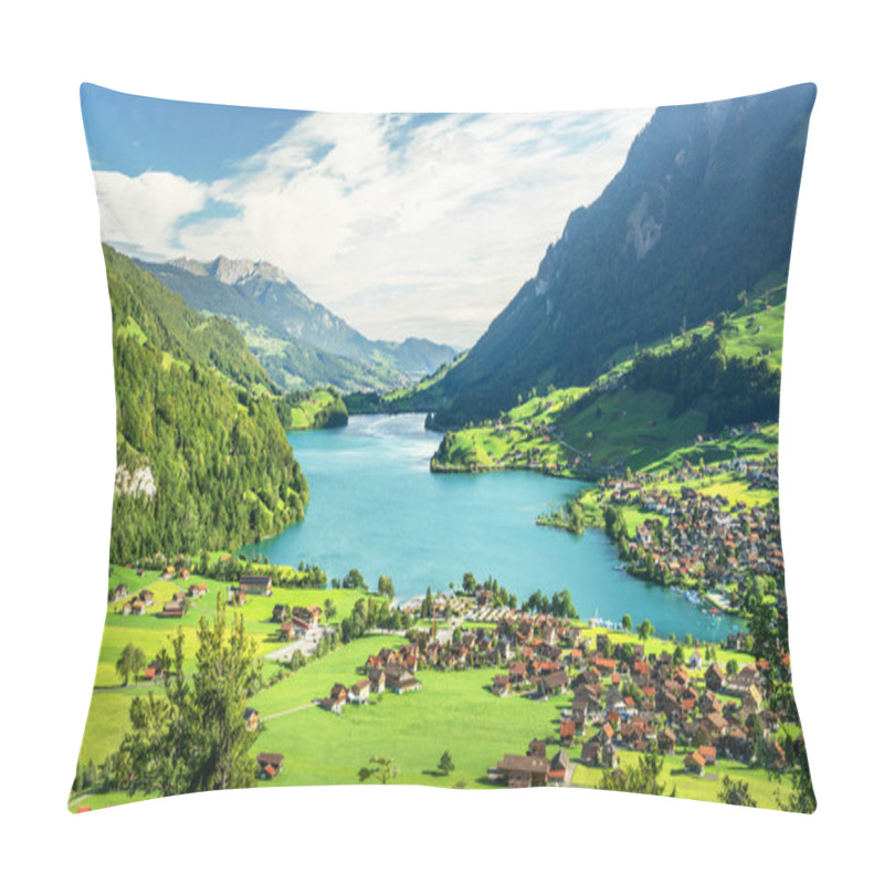 Personality  Aerial View On Lungernsee Lake, Switzerland, Europe Pillow Covers