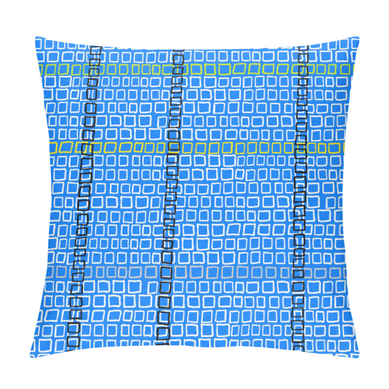 Personality  Geometric Pattern With Small Hand Drawn Squares Pillow Covers