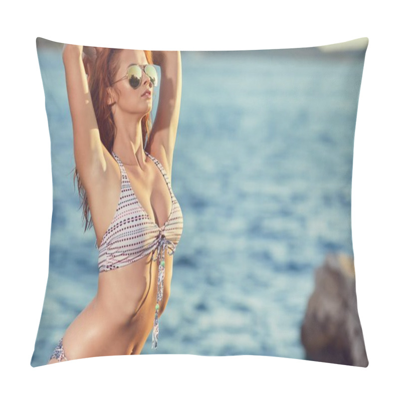 Personality  Pretty Beautiful Woman In Swimwear  Pillow Covers