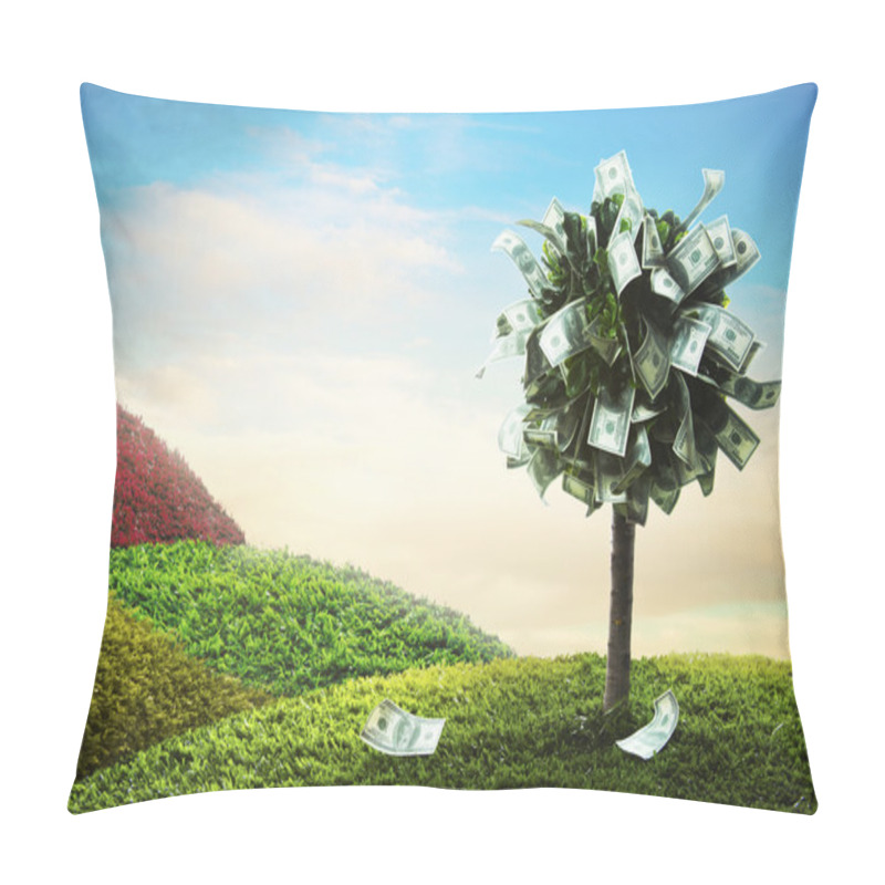 Personality  Concept, Money Tree On Grass Pillow Covers