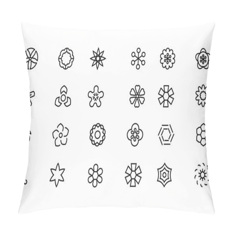 Personality  Flowers And Floral Vector Line Icons 5 Pillow Covers