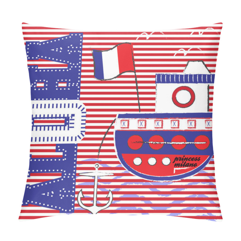 Personality  Cute Sea Objects Collection. Vector Illustration Pillow Covers