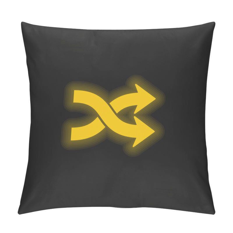 Personality  Arrow Shuffle Yellow Glowing Neon Icon Pillow Covers