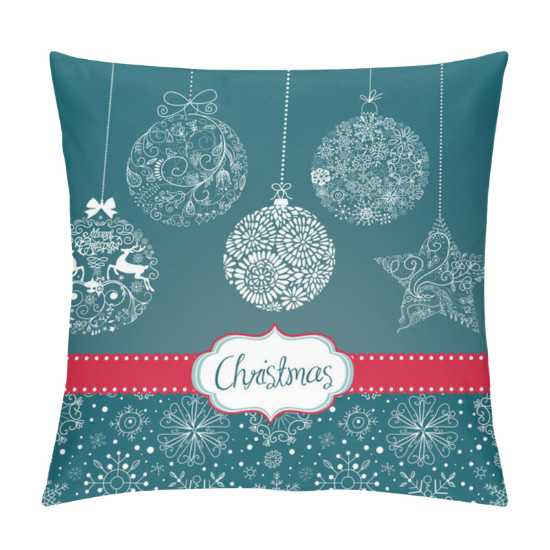 Personality  Blue And White Christmas Ornaments. Card Template Pillow Covers